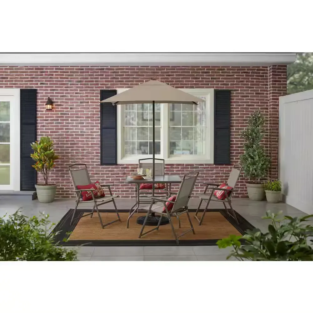 Amberview 6-Piece Sling Folding Outdoor Dining Set with Umbrella - image 1