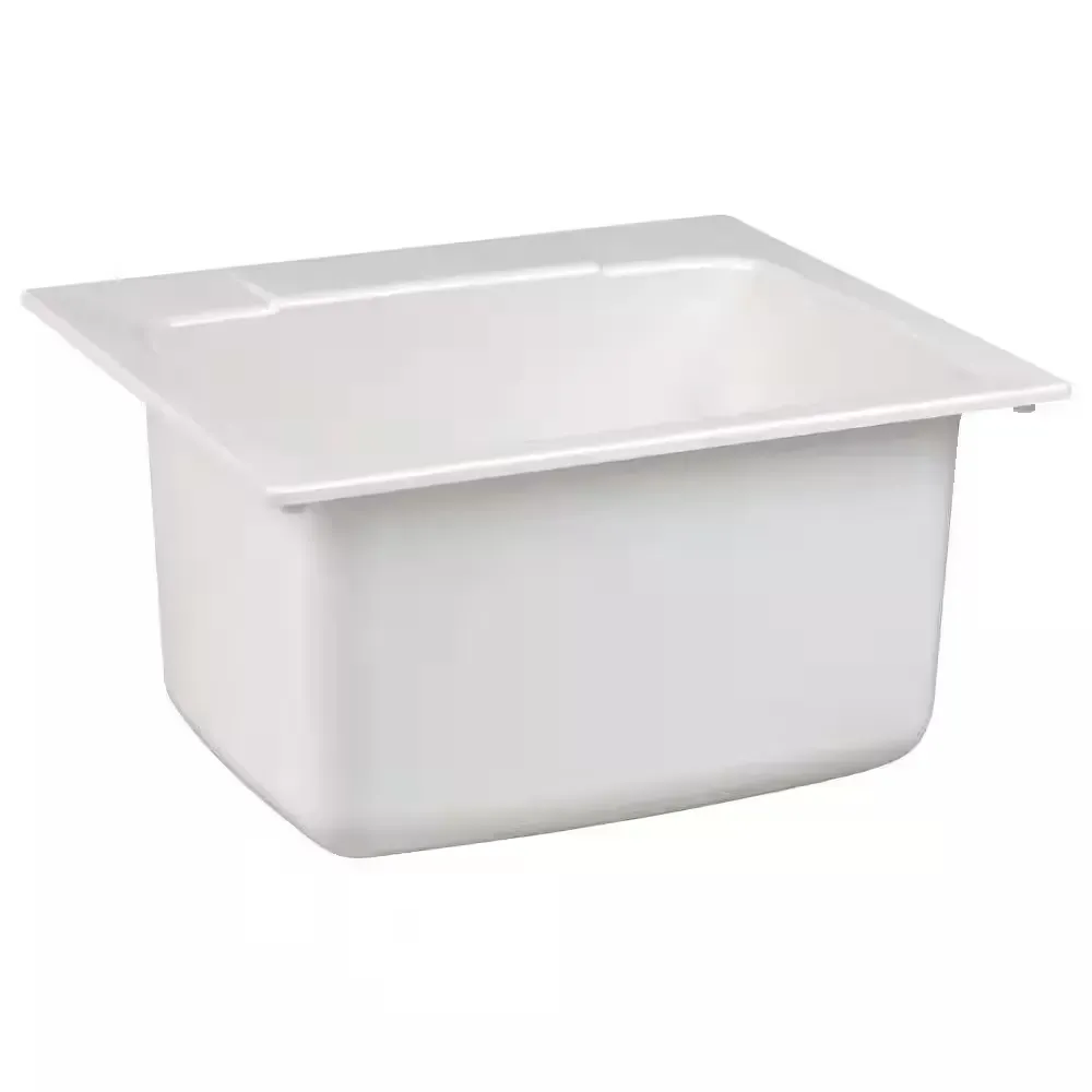 22 in. x 25 in. x 13.75 in. Molded Fiberglass Drop in Utility Sink in White - image 1