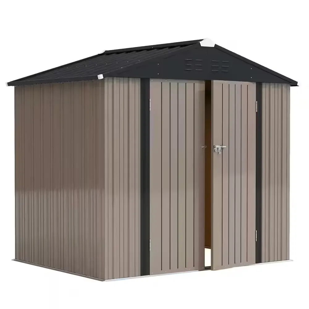 6 ft. W x 8 ft. D Outdoor Storage Metal Shed Lockable Metal Garden Shed for Backyard Outdoor 245 sq. ft. - image 1