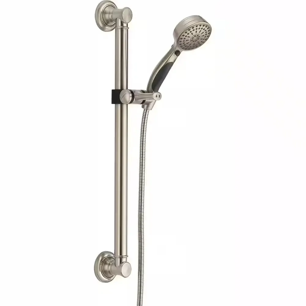 Traditional Decorative ADA 9-Spray Patterns 1.75 GPM 3.75 in. Wall Mount Handheld Shower Head in Stainless - image 1