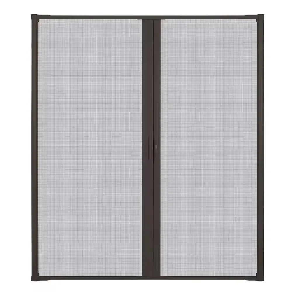 72 in. x 84 in. LuminAire Bronze for Double Entry Door 68 in.-72 in. Universal Handed Aluminum Retractable Screen Door - image 1