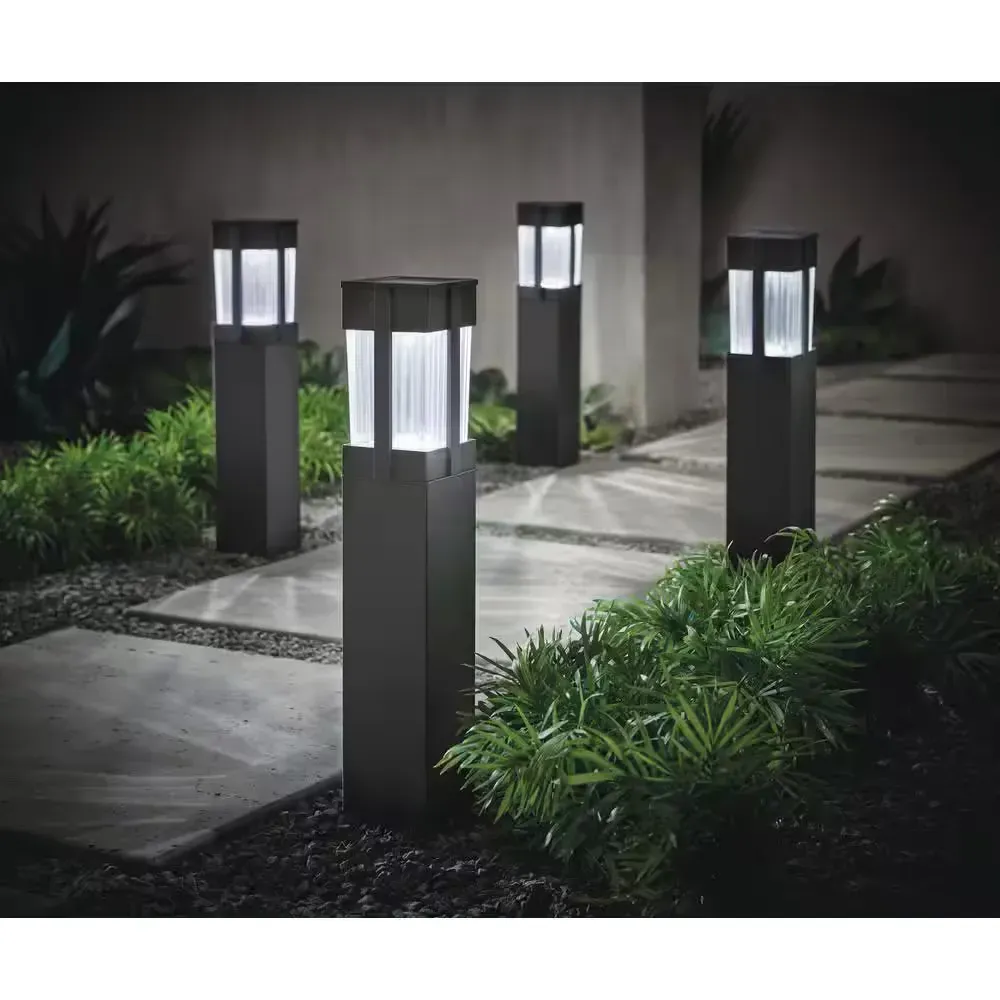 Sumner 20 Lumen Black LED Weather Resistant Outdoor Solar Path Light with Glass Lens (4-Pack) - image 1