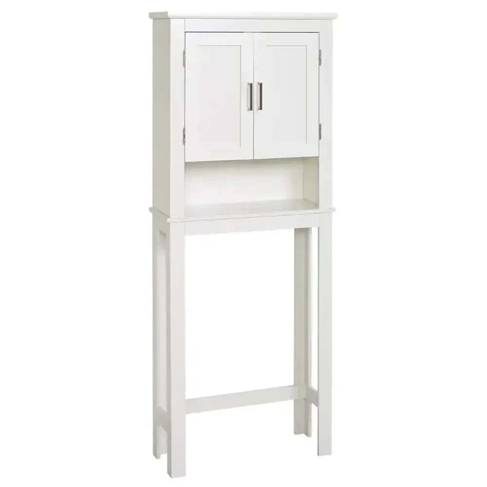 Shaker 26.7 in. W x 68 in. H x 10.1 in. D White Over The Toilet Storage with Adjustable Shelves & Doors - image 1