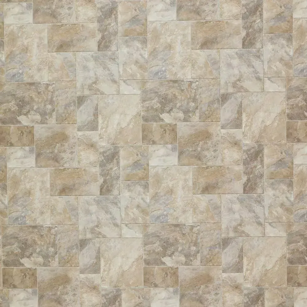 Modular Natural Slate Stone 10 MIL x 12 ft. W x Cut to Length Waterproof Vinyl Sheet Flooring - image 1