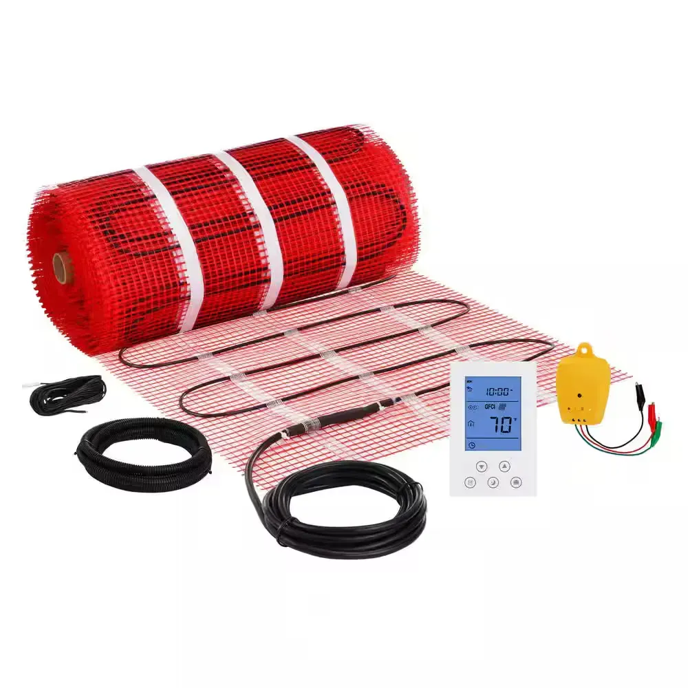 Floor Heating Mat 100 Sq. ft Electric Radiant In-Floor Heated Warm System with Digital Floor Sensing Thermostat - image 1