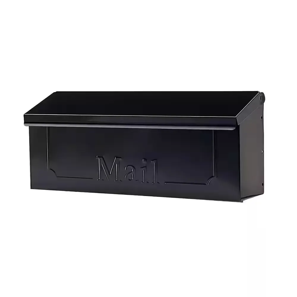 Townhouse Black, Small, Galvanized Steel, Horizontal, Wall Mount Mailbox - image 1