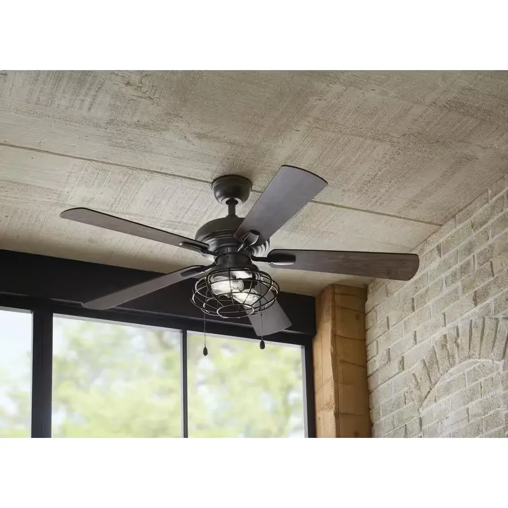 Ellard 52 in. LED Indoor Matte Black Ceiling Fan with Light  - image 1
