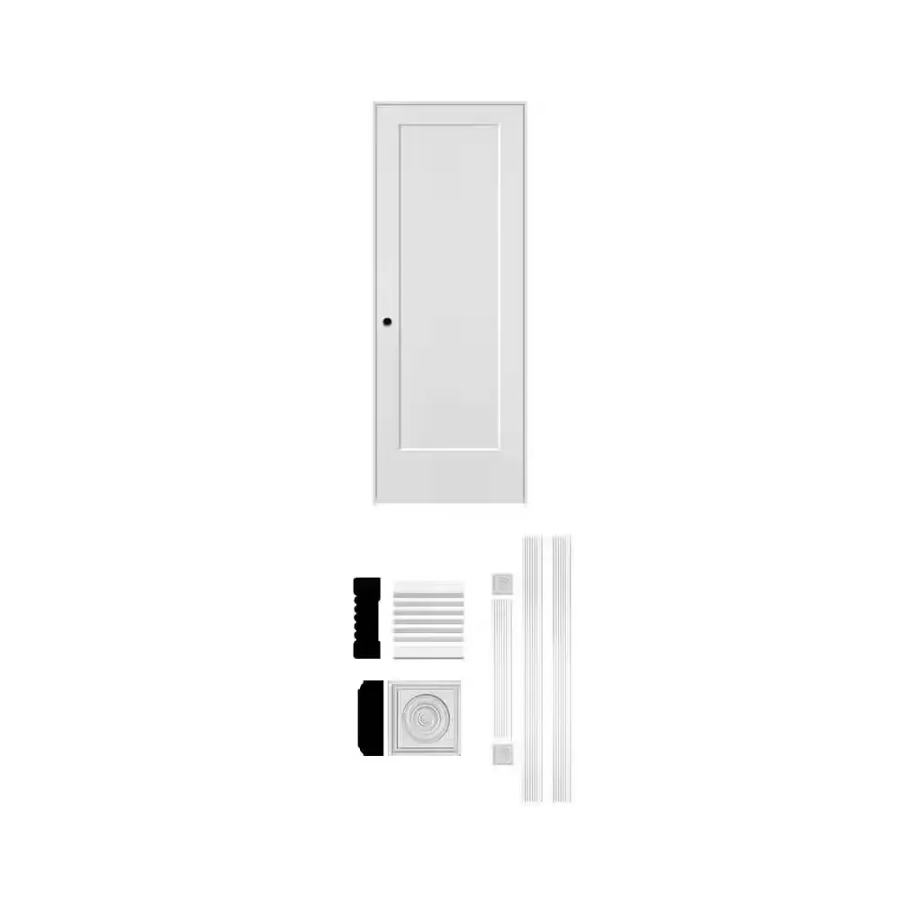 30 in. x 80 in. Right-Handed Interior Door and 3/4 in. x 2 1/4 in. x 96 in. MDF Casing (5-Pack) Bundle - image 1