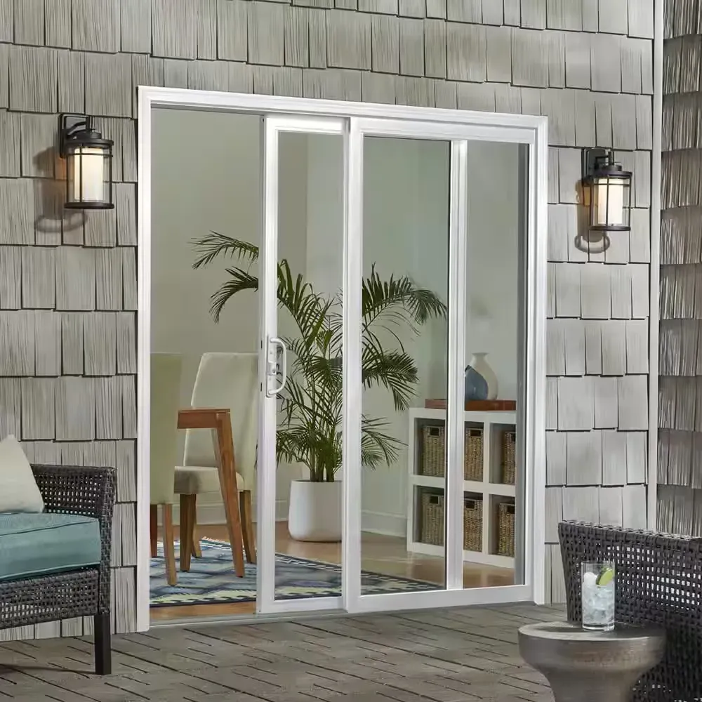 70 Series 72 in. x 80 in. White Reversible Handing Vinyl Sliding Patio Door, Low-E Glass, DP30 - image 1