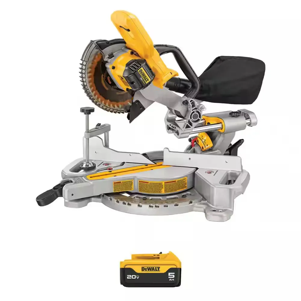 20V Max  Lithium-Ion Cordless 7-1/4 in. Sliding Miter Saw with 20V Max Premium 5.0Ah Battery Pack - image 1