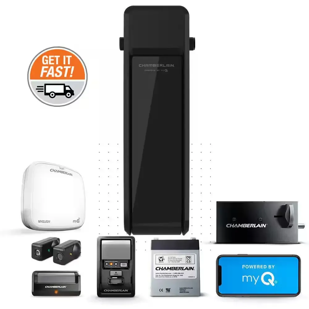 Wall Mount Drive Ultra-Quiet Smart Garage Door Opener with Battery Backup and WiFi Connection - image 1