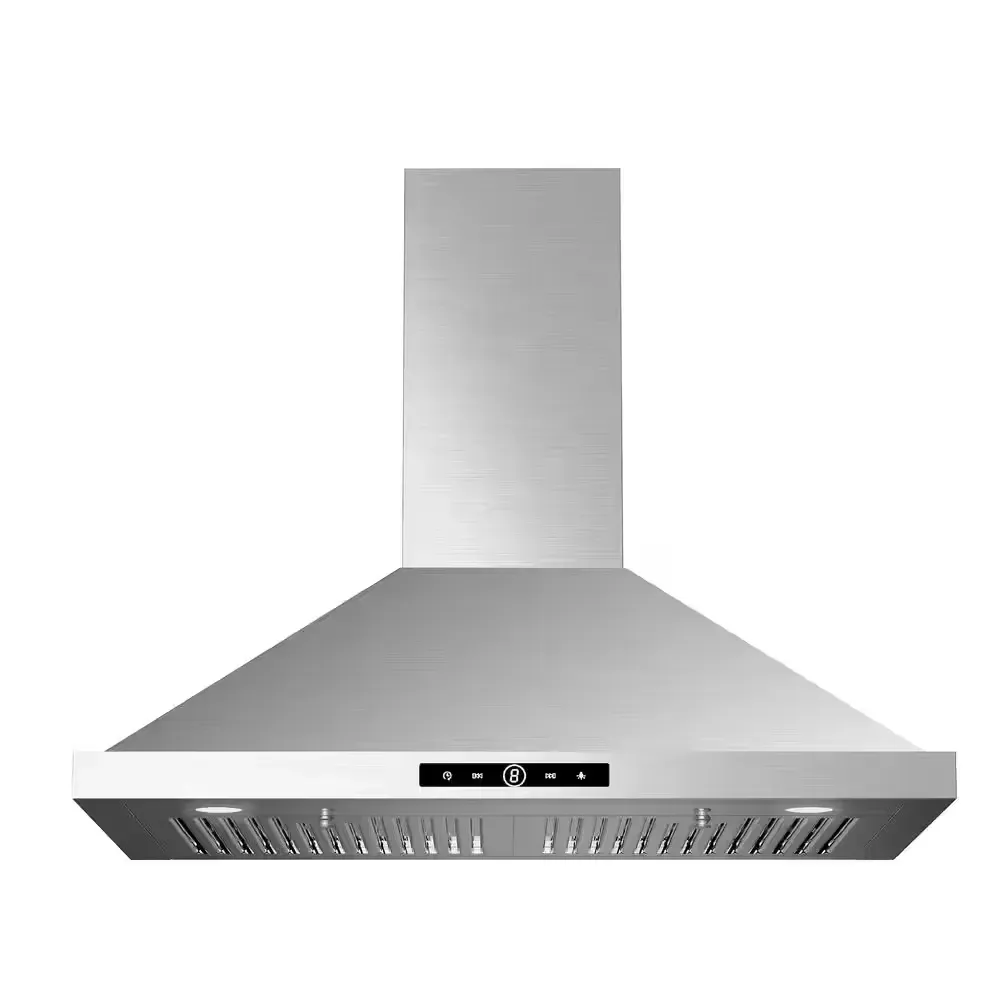 Wall-Mounted Stainless Steel Kitchen Range Hood with Touch Controls - image 1