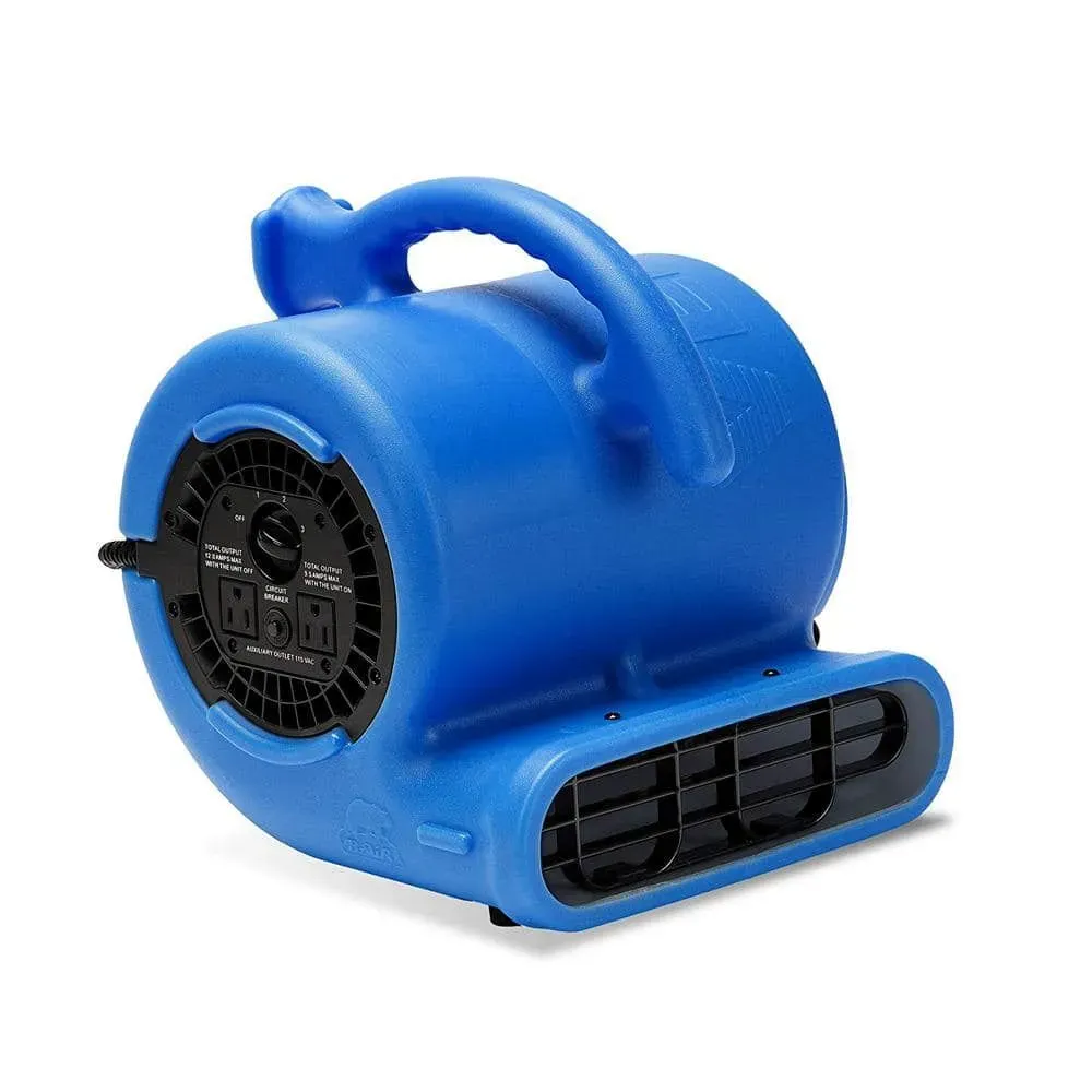 B-Air 1/4 HP Air Mover Blower Fan for Water Damage Restoration Carpet Dryer Floor Home and Plumbing Use in Blue - image 1