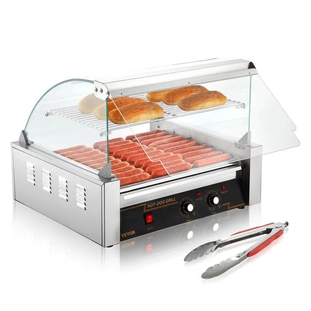 VEVOR Hot Dog Roller 11 Rollers 30 Hot Dogs Capacity Stainless Sausage Grill Cooker Machine, ETL Certified - image 1