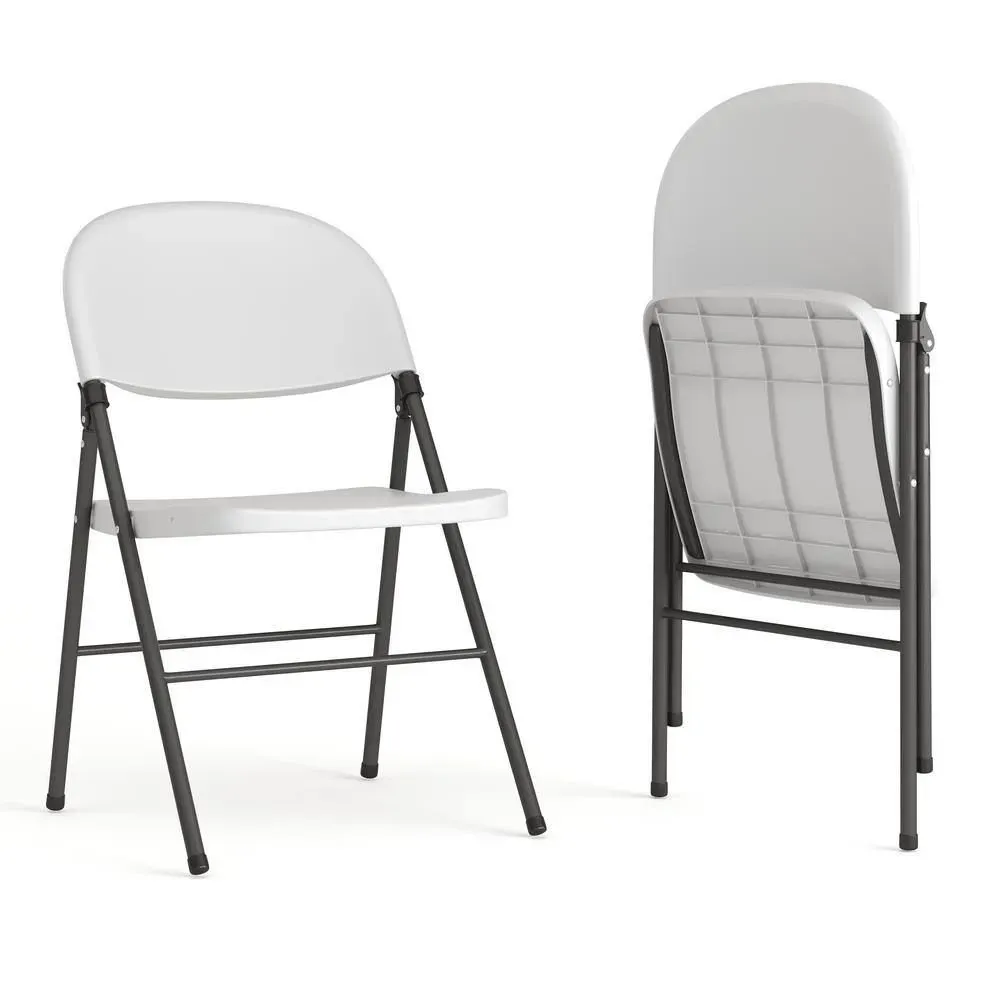 Set Of (5)Granite White Metal Folding Chair - image 1