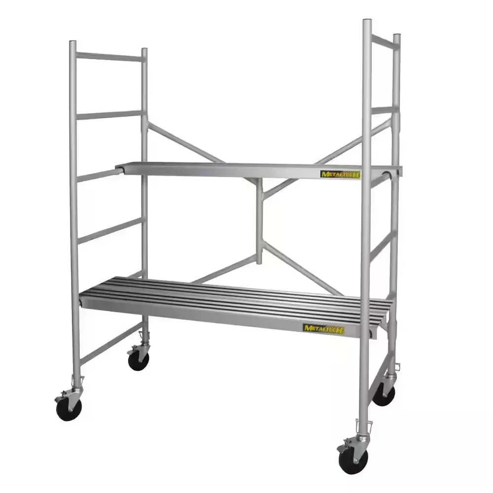 Alu Series 6 ft. H x 4.8 ft. W x 2.5 ft. D Aluminum Portable Utility Scaffold with Platforms, Wheels, 700 lbs. Capacity - image 1