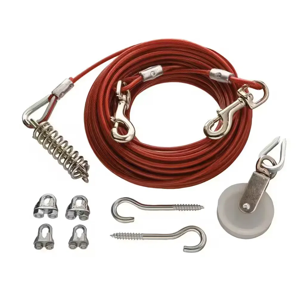 1/8 in. x 75 ft. Galvanized Dog Run Cable Exerciser Kit - image 1