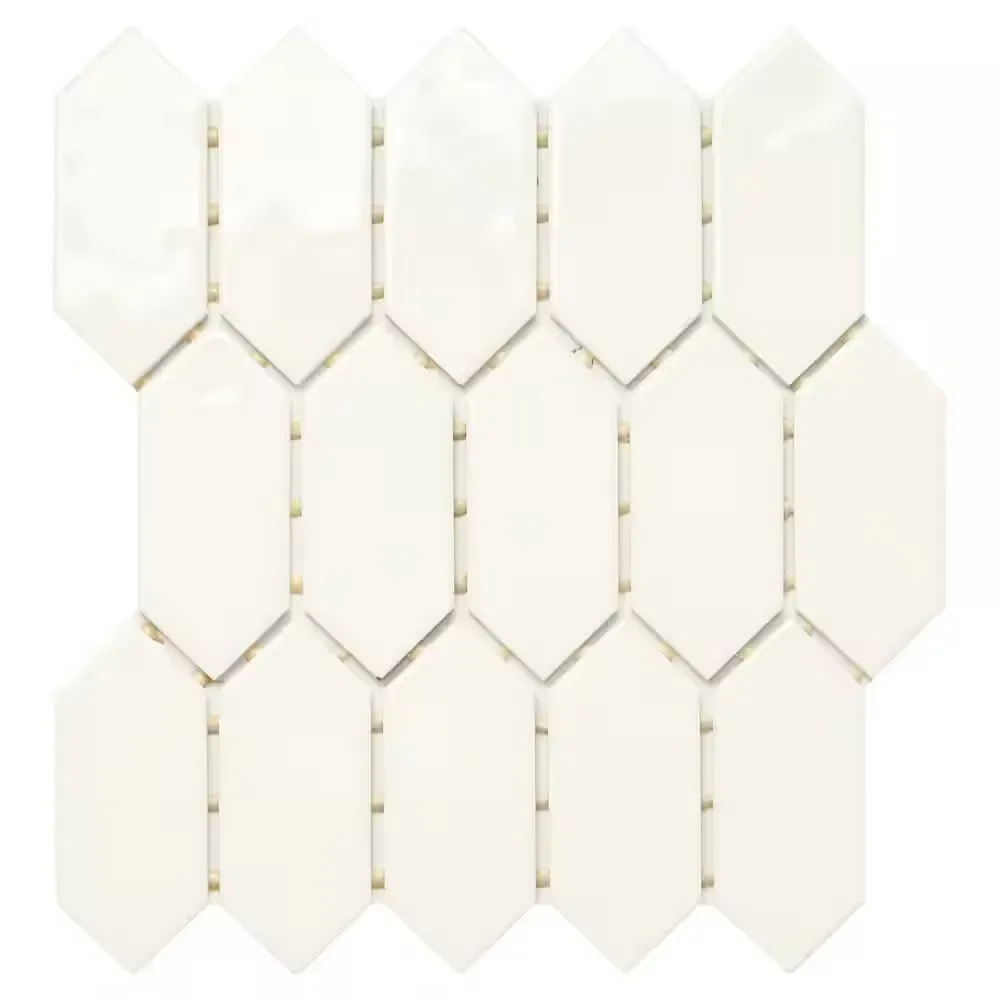 LuxeCraft White 11 in. x 12 in. Glazed Ceramic Picket Mosaic Tile (8.76 sq. ft./Case) - image 1