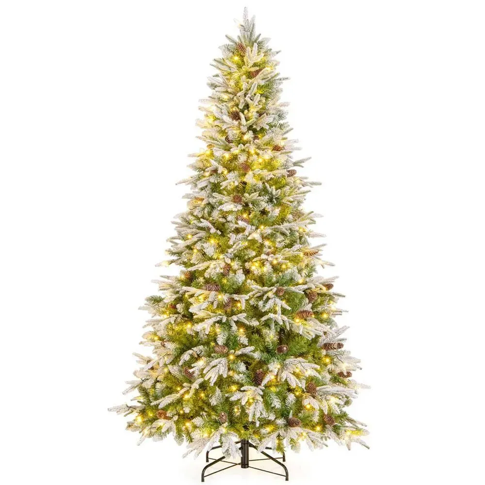7.5 ft. PreLit 470 LED Lights Artificial Christmas Tree Hinged Xmas Tree with 1135 Branch Tips - image 1