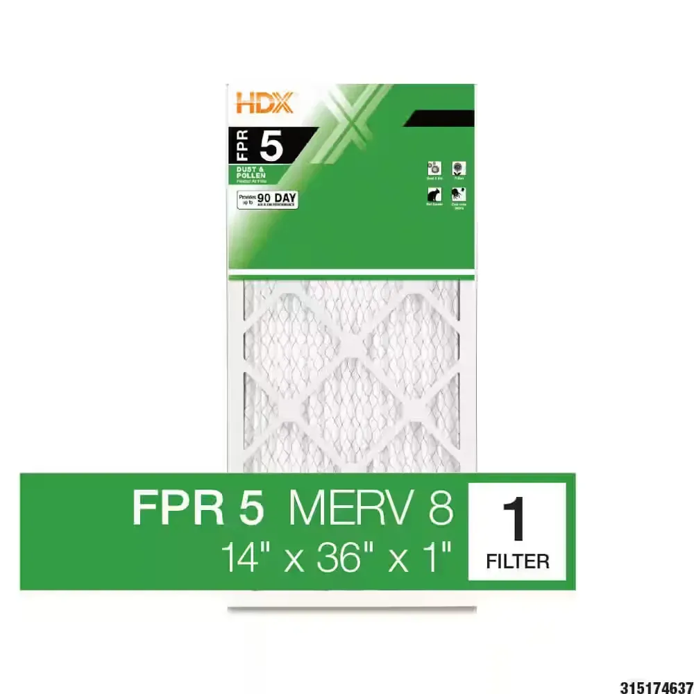 *** Pack of 3 *** 14 in. x 36 in. x 1 in. Standard Pleated Air Filter FPR 5, MERV 8 - image 1