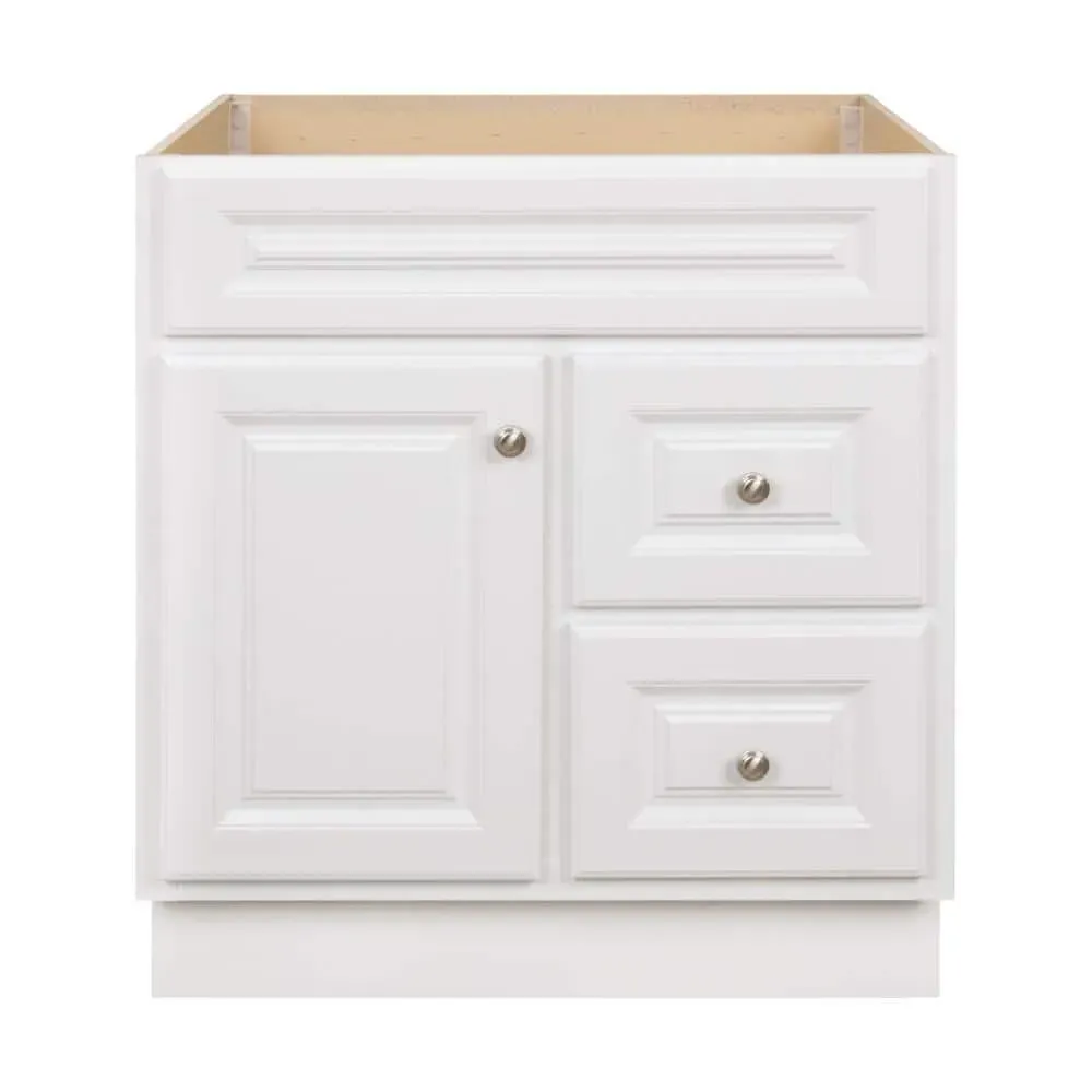 Glacier Bay Hampton 30 in. W x 21 in. D x 33.5 in. H Bath Vanity Cabinet without Top in White - image 1