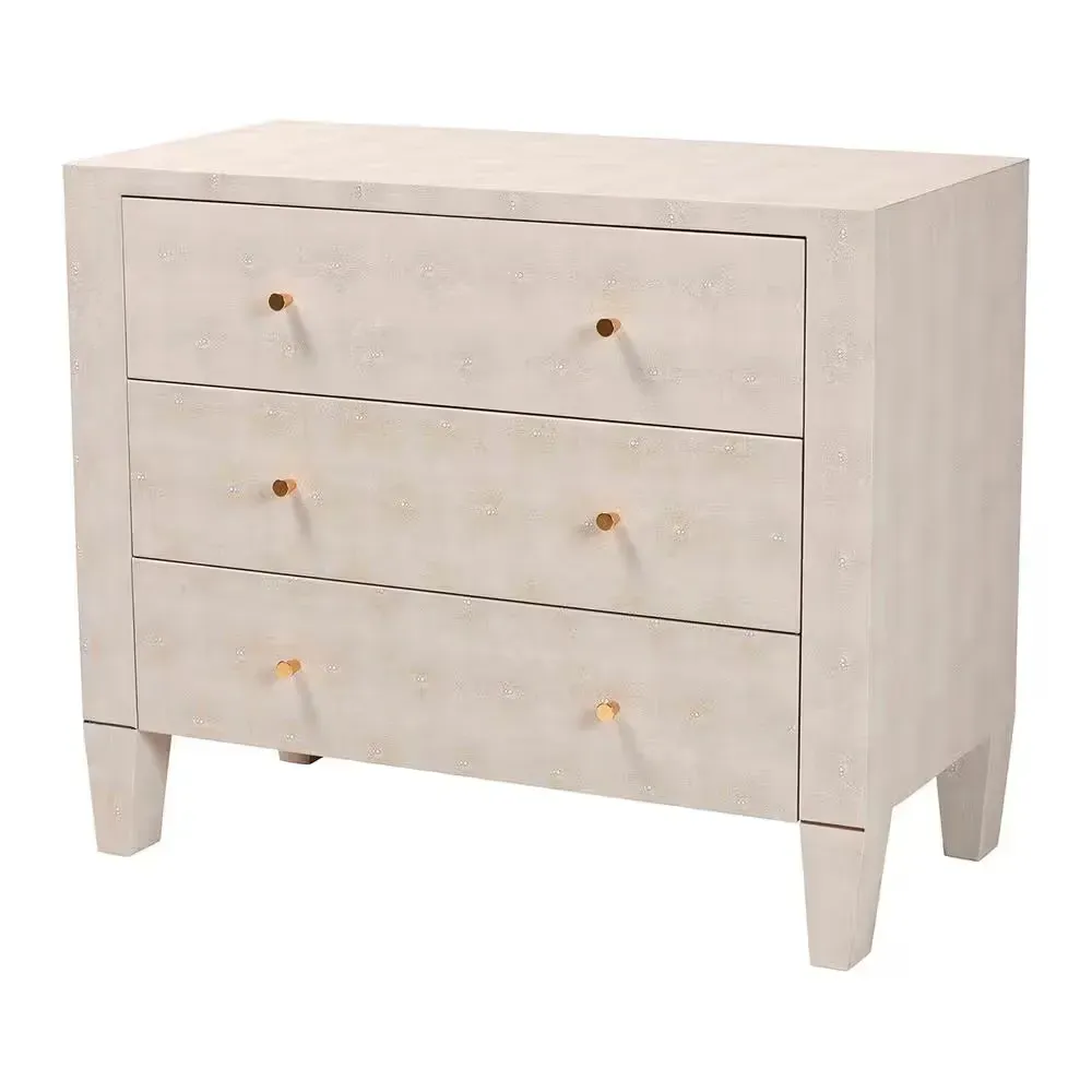 Leyna Beige Faux Shagreen 29.9 in. Accent Cabinet - image 1