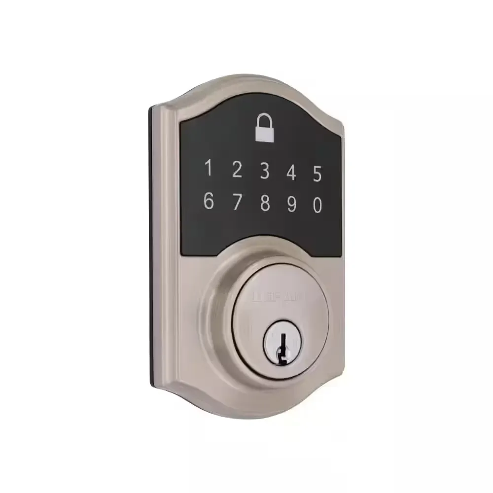 Castle Satin Nickel Compact Touch Electronic Single Cylinder Deadbolt - image 1