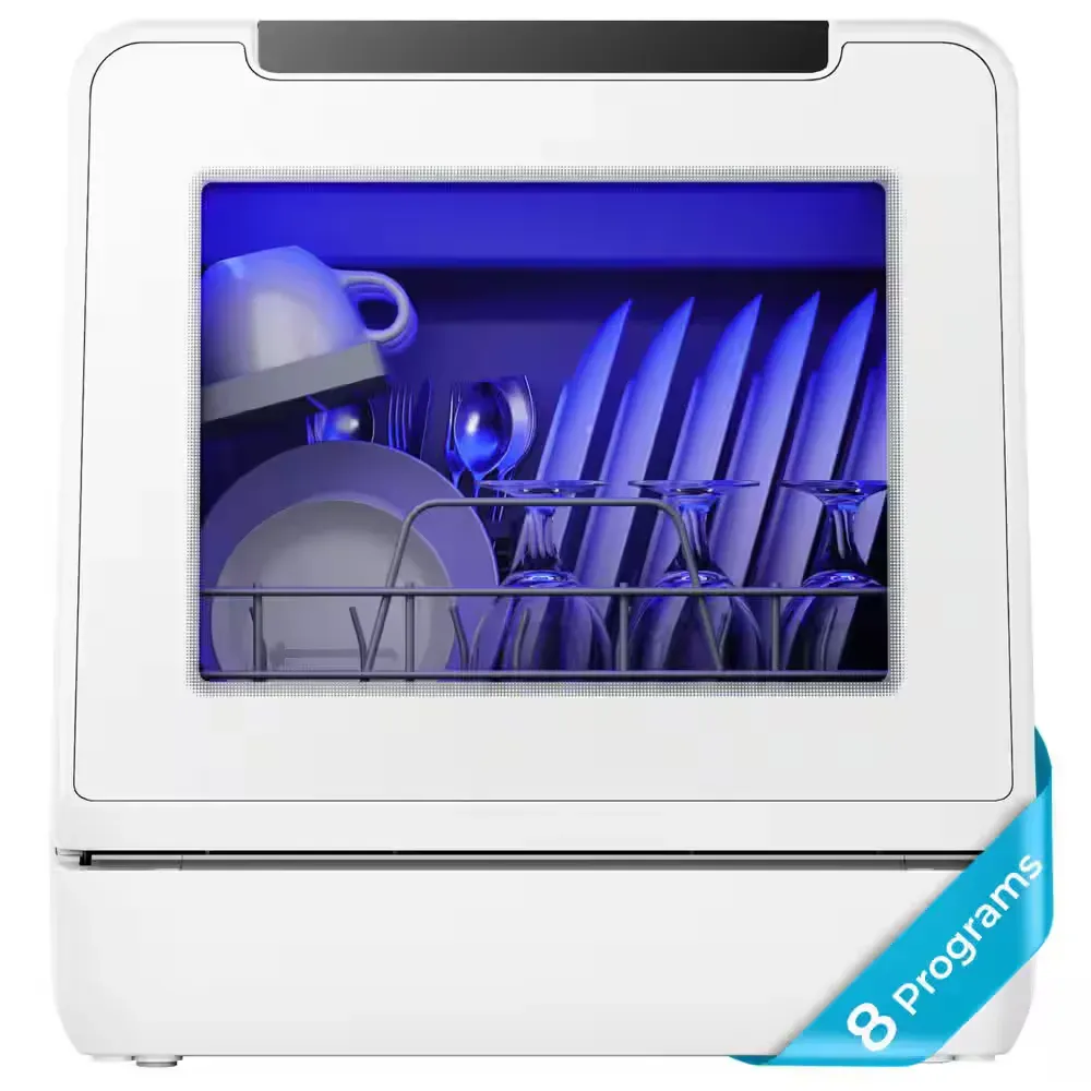 16.5 in. LED Touch Control Countertop Dishwasher in White with 3-Cycles 40 dBA, Portable, 6-Modes - image 1