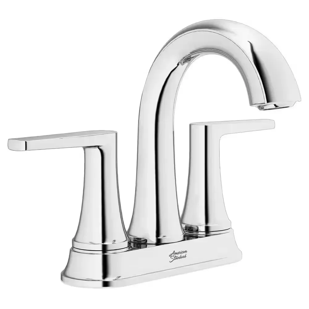 Becklow 4 in. Centerset Double Handle Bathroom Faucet with Drain Kit Included in Polished Chrome  - image 1