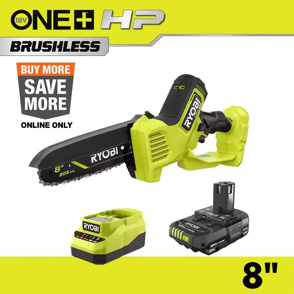 ***Non-functional***ONE+ HP 18V Brushless 8 in. Battery Compact Pruning Mini Chainsaw with 2.0 Ah Battery and Charger - image 1