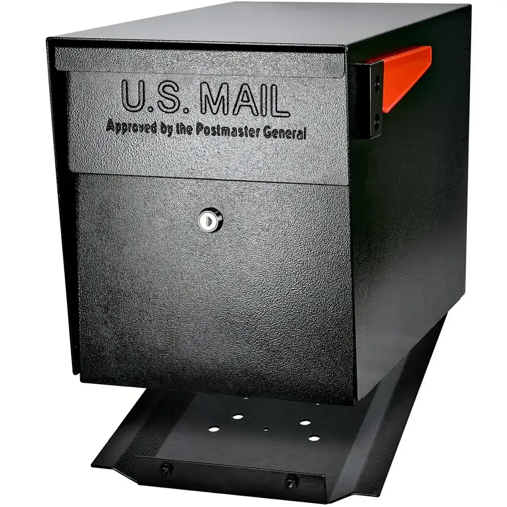 Locking Post Mount Mailbox with High Security Reinforced Patented Locking System, Black - image 1