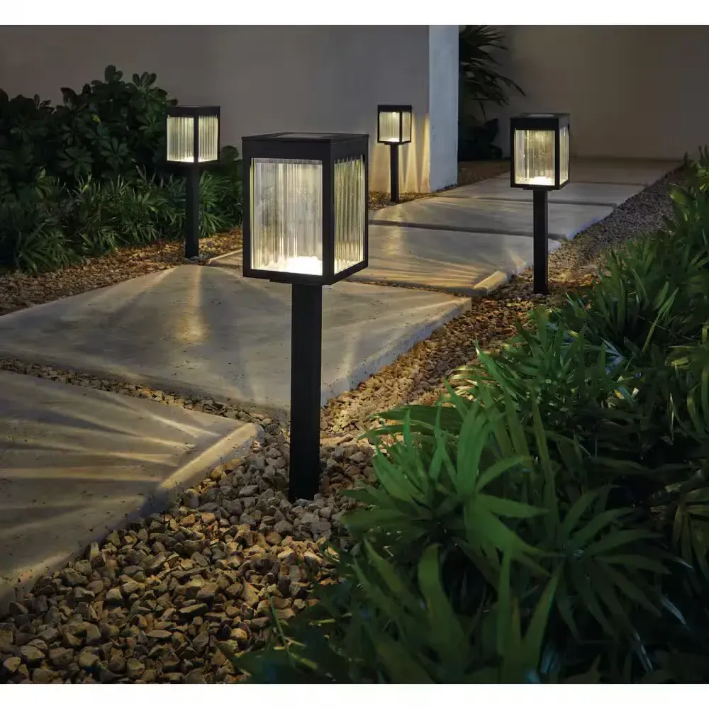 Windy Ridge 10 Lumen Black LED Weather Resistant Outdoor Solar Path Light with Plastic Lens (4-Pack) - image 1