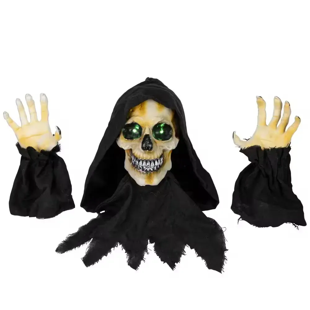 8 in. LED Lighted Grim Reaper with Sound Outdoor Halloween Decoration - image 1