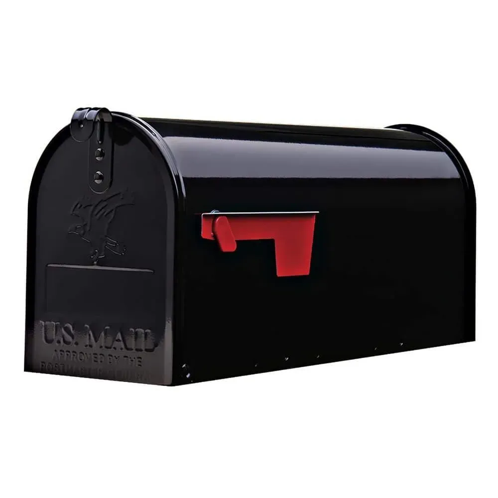 Architectural Mailboxes Elite Black, Medium, Steel, Post Mount Mailbox - image 1