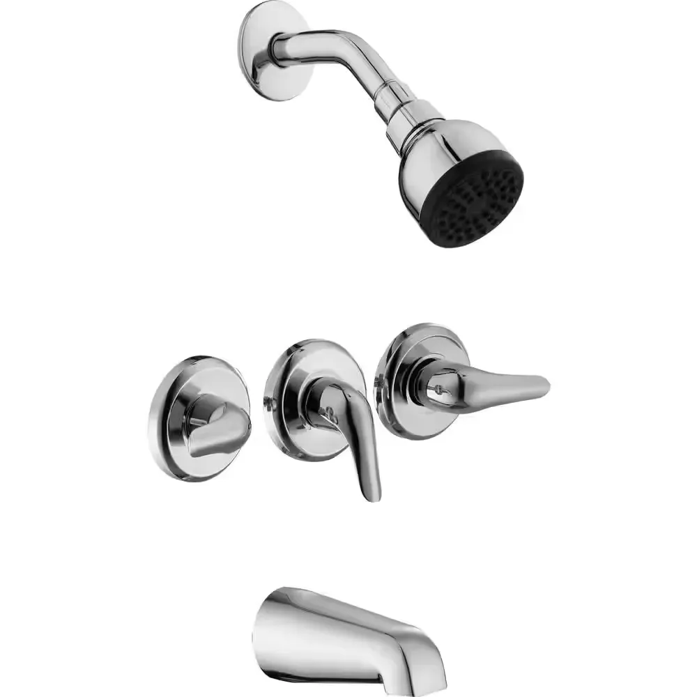 Aragon 3 Handle 1-Spray Tub and Shower Faucet 1.8 GPM in Chrome (Valve Included) - image 1