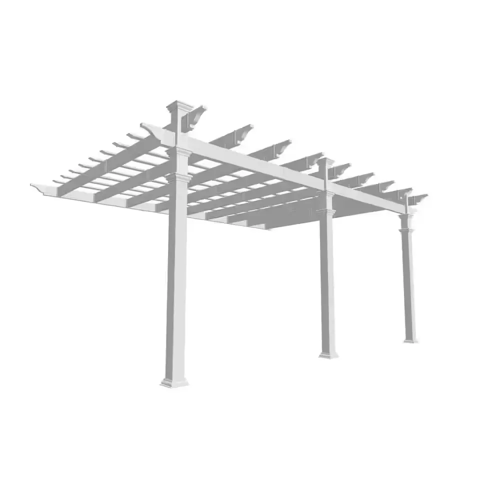 *** He is missing box number 5 *** 192"L x 144"W x 107"H Vinyl Valencia Attached Pergola, White, VA42086 - image 1