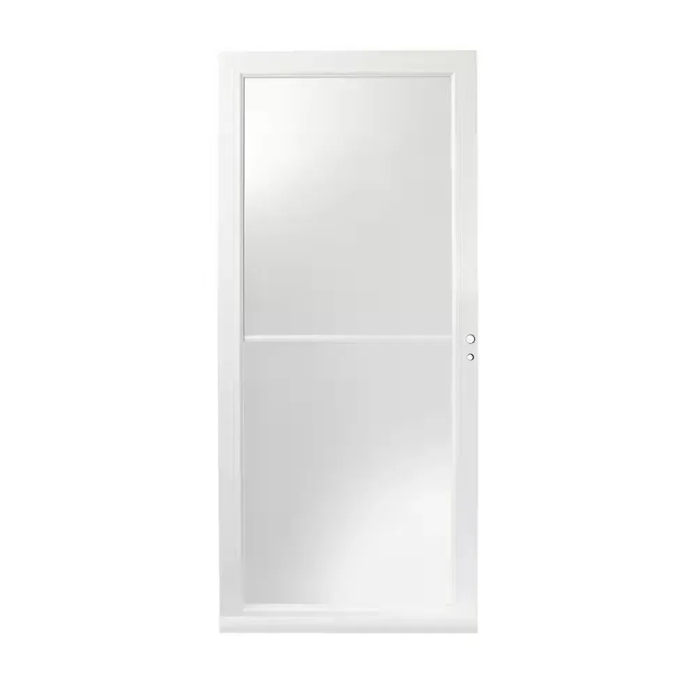 3000 Series 36 in. x 80 in. White Right-Hand/Outswing Full-View Retractable Aluminum Storm Door - image 1