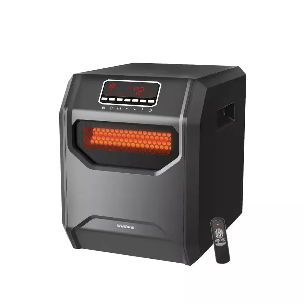 Electric 6 Element Infrared Space Heater Black Plastic - image 1