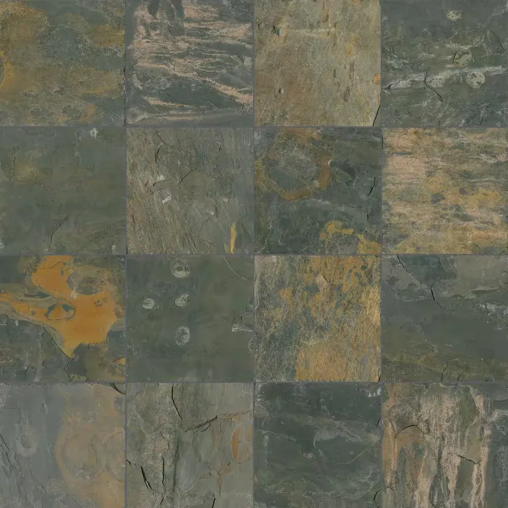 *** Case of 22 ( 220 sq. ft./Case)*** Rustique Earth Gauged Natural Slate Square Tile 12 in. x 12 in., Floor and Wall (10 sq. ft./Case) - image 1