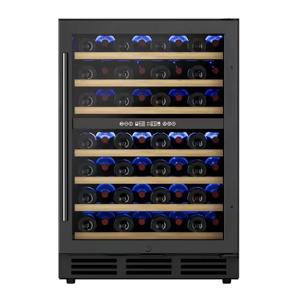 23.5 in. Dual Zone 54-Bottle Undercounter/ Freestanding Wine Cooler in Black with Reversible Door, Removable Shelves - image 2