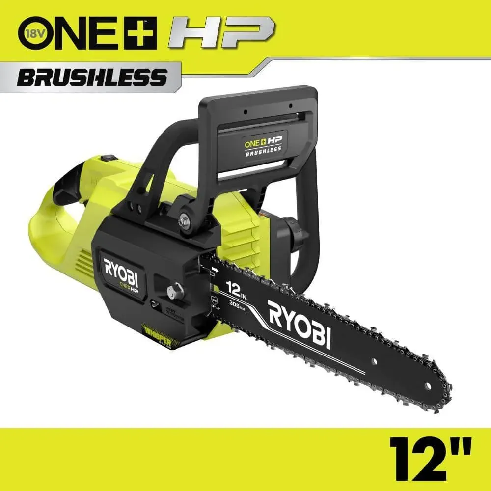 RYOBI ONE+ HP 18V Brushless Whisper Series 12 in. Battery Chainsaw (Tool Only) - image 1