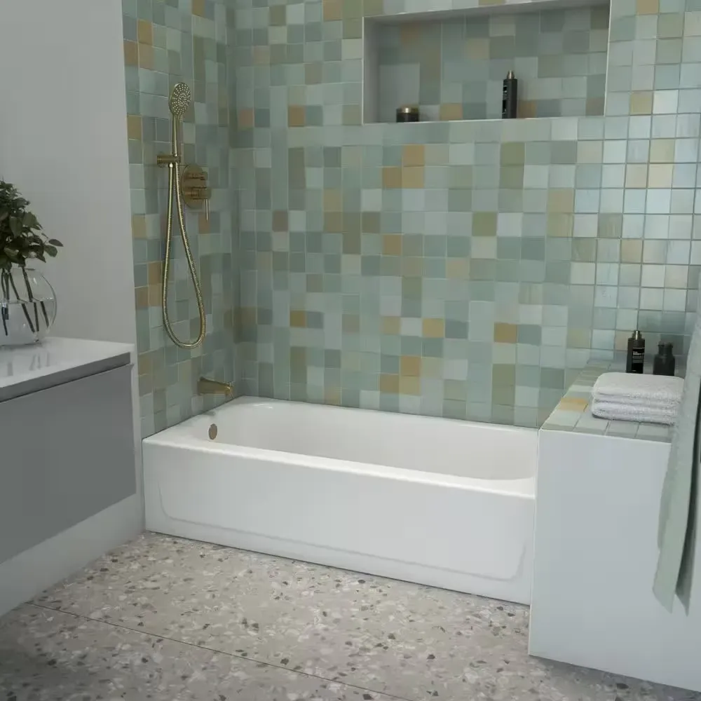 Bootzcast 60 in. x 30 in. Soaking Alcove Bathtub with Left Drain in White - image 1