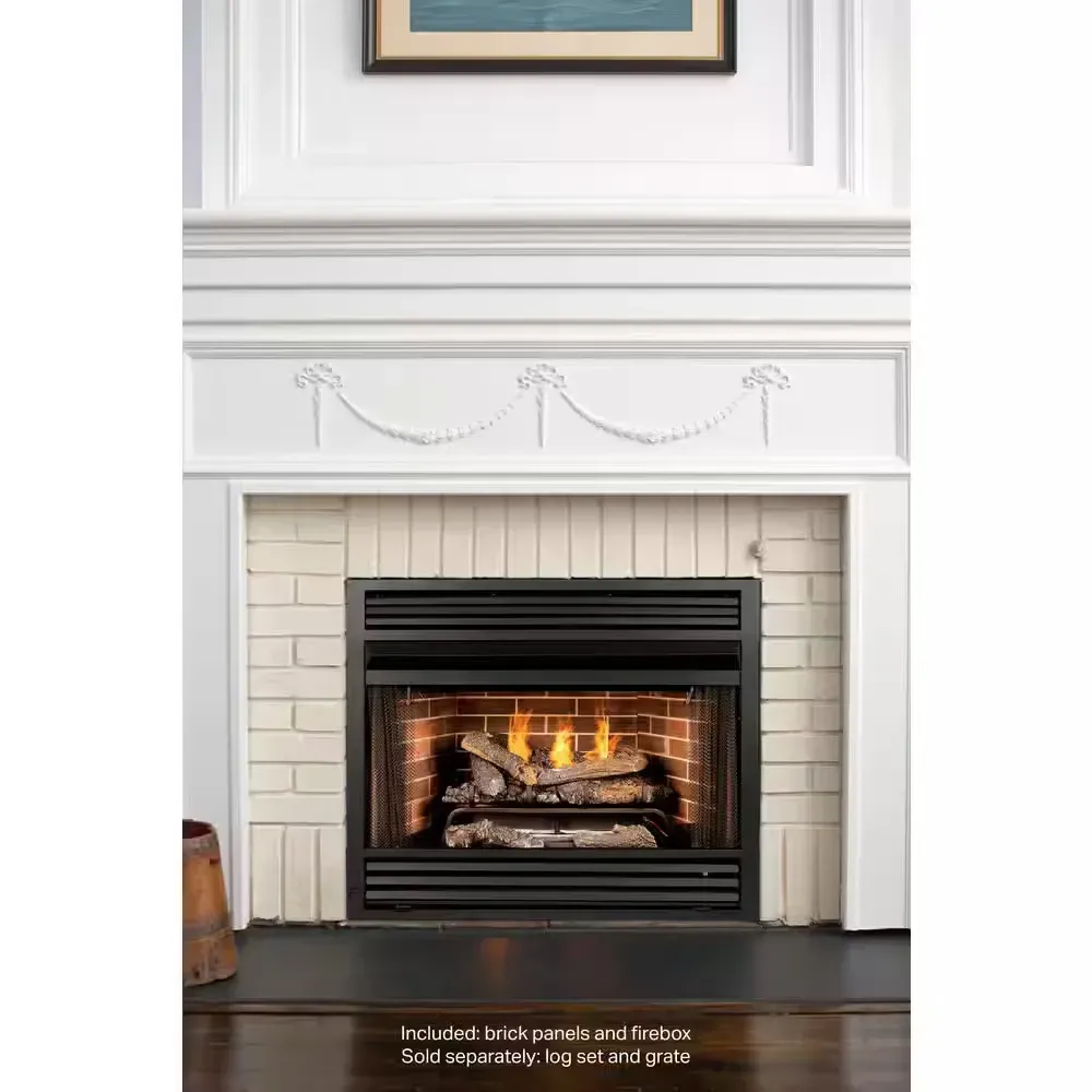 Universal Circulating Zero Clearance 36 in. Ventless Dual Fuel Fireplace Insert - image 1