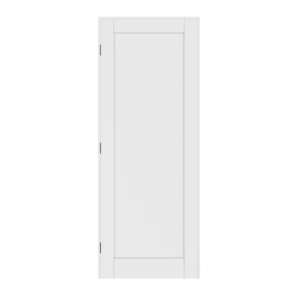 27in. x 80 in. Paneled Blank Right Handed 1-Lite White Solid Core MDF Assembly Required Door Kit w/Separate Jamb - image 1