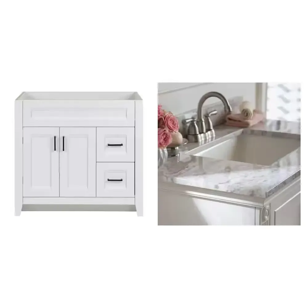 Ridge 36 in. W x 22 in. D x 34 in. H Bath Vanity Cabinet without Top in White - image 2