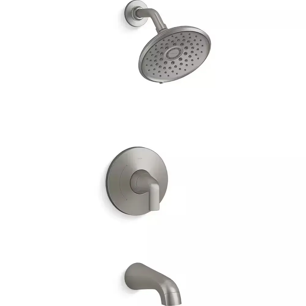 *** It is missing the water valve.*** cursiva Single-Handle 3-Spray Tub and Shower Faucet 1.75 GPM in Vibrant Brushed Nickel (Valve Included) - image 1