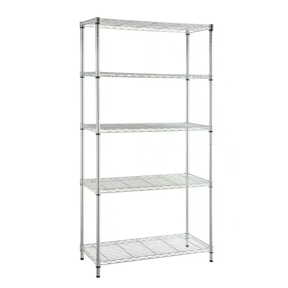 5-Tier Steel Wire Shelving Unit in Chrome (36 in. W x 72 in. H x 16 in. D) - image 1