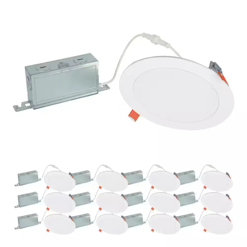 HLBSL 6 in. Can Less Integrated LED, 900 Lumens, 5CCT, White (12-Pack) - image 1