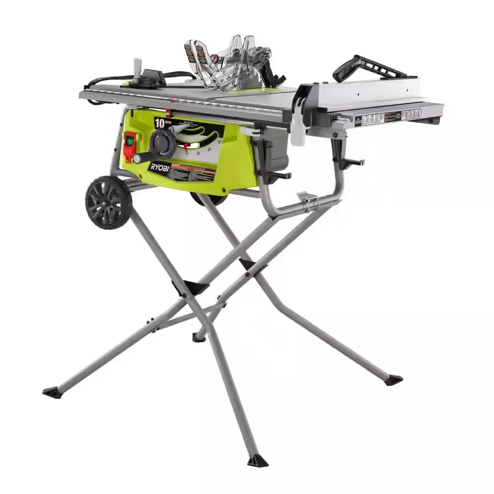 15 Amp 10 in. Expanded Capacity Portable Corded Table Saw With Rolling Stand - image 1