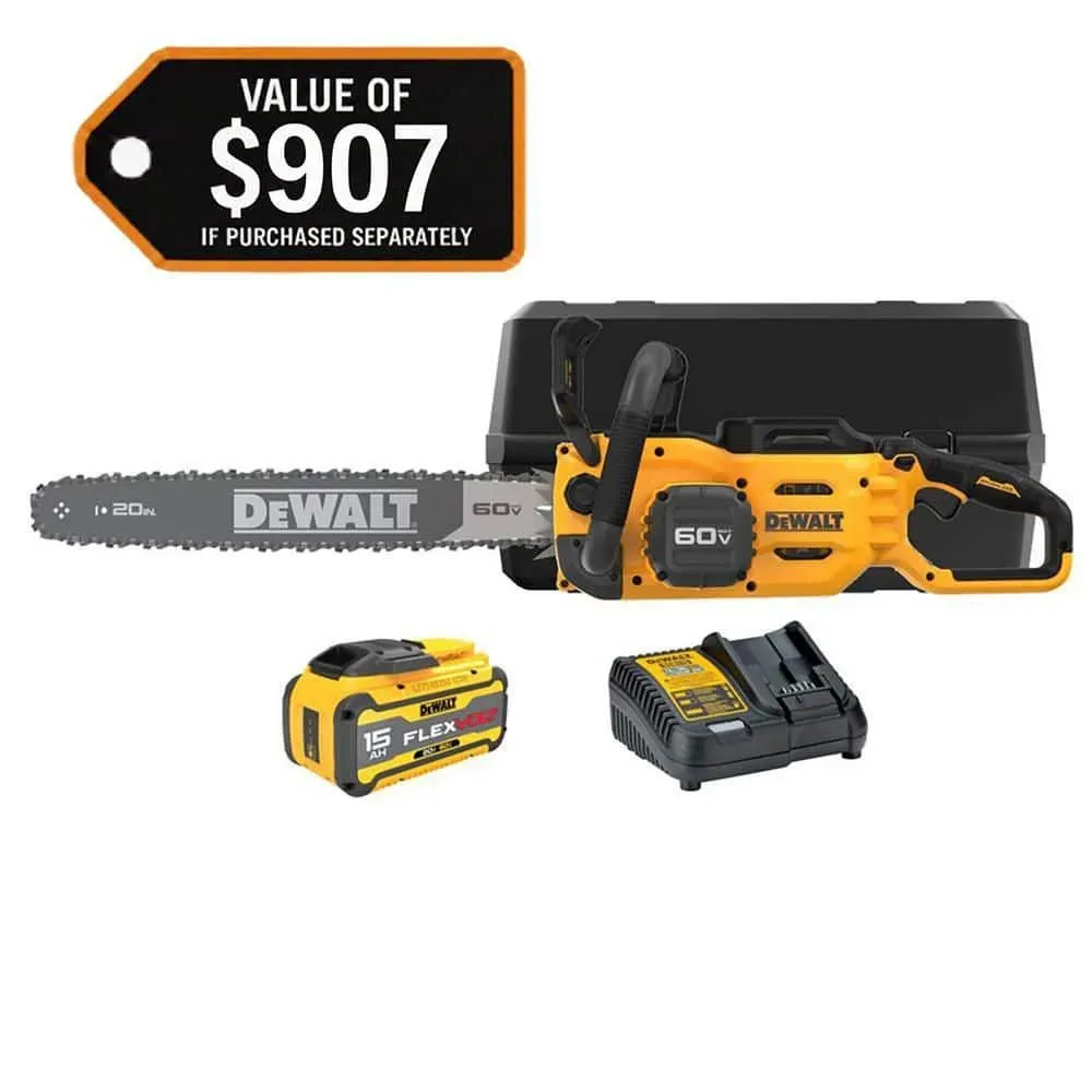DEWALT FLEXVOLT 60V MAX 20 in. Brushless Electric Cordless Chainsaw Kit and Carry Case with (1) FLEXVOLT 5 Ah Battery & Charger - image 1